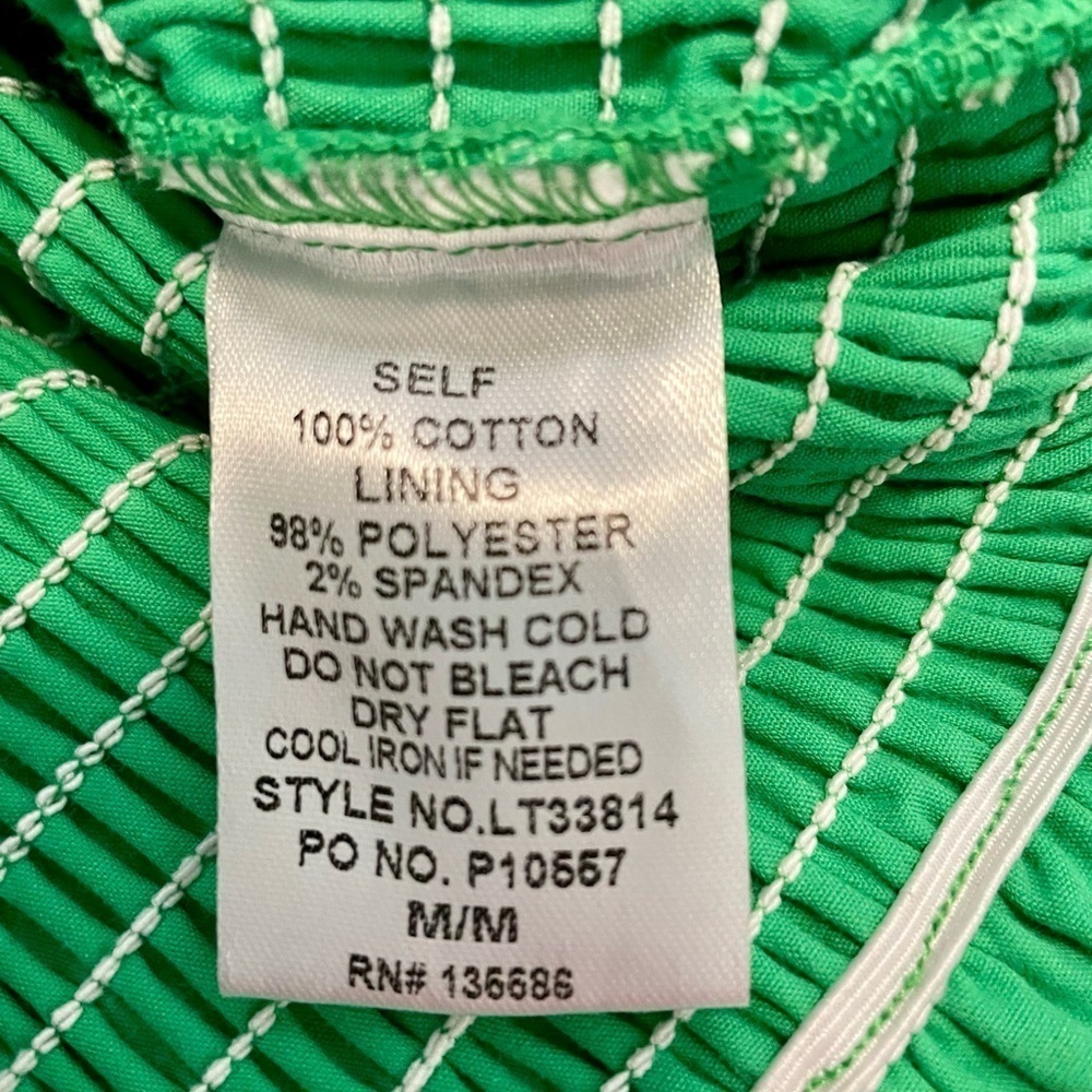 Mainstrip Sequin Smoking Crop Top, Size M, Green, Shirred Top, Long Slee… - Picture 9 of 10